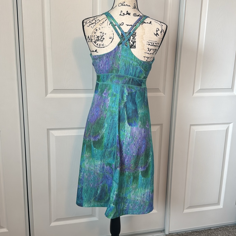 Marmot Teal and Purple Patterned Dress - Picture 4 of 6